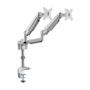 Kahe ekraaniga gaasivarrega monitorikinnitus Tripp Lite (EATON) DDR1732DAL 13–34-tollistele ekraanidele, klamber või läbiv polt, USB- ja helipordid, hõbedane