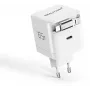GaN Charger 65W by RealPower, 65 Watt, Dual USB-C ports, Valge