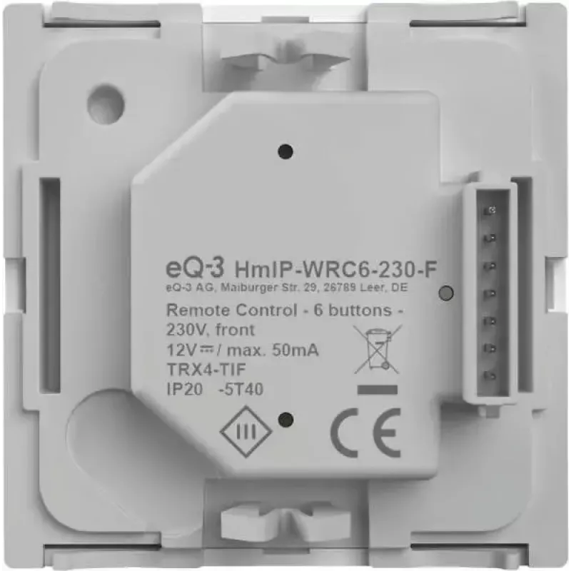Seinalülituspaneel eQ-3 Homematic IP Wandtaster 6 nupuga plastvalge