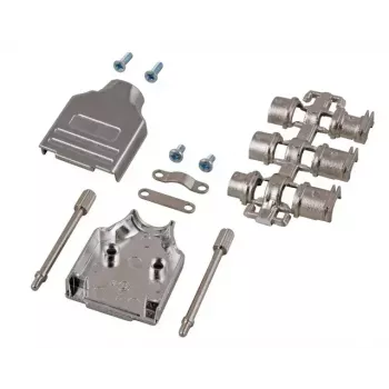 Juhtmepistik EFB Elektronik D-Sub 15-kontaktiline 29471.1, tsink hõbedane, 33×47 mm, Ø 1,3 cm