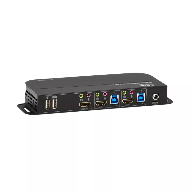 KVM-lüliti 2-port HDMI/USB Tripp Lite B005-HUA2-K — 4K 60 Hz, HDR, HDCP 2.2, IR, USB-jagamine, 1,2 m kaablid