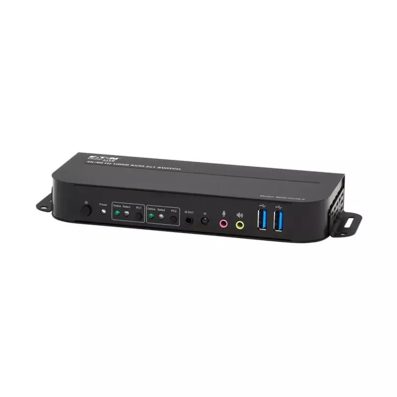 KVM-lüliti 2-port HDMI/USB Tripp Lite B005-HUA2-K — 4K 60 Hz, HDR, HDCP 2.2, IR, USB-jagamine, 1,2 m kaablid