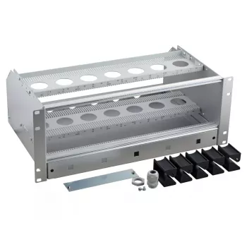 Subrack EFB Elektronik 53711.1 — alumiiniumist/termoplastist korpus, 483×295×178 mm, hall