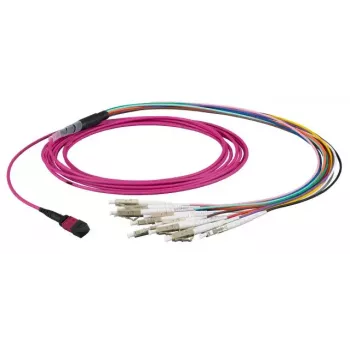 Fiiberoptiline kaabel EFB Elektronik MTPF12LCOM3-10, OM3 multirežiimiline, MTP kuni 12×LC, 10 m, lilla