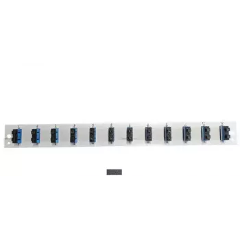 Patch-paneeli tarvik EFB Elektronik SB-FP-12SC-D-V-OM3 — 1U rack-kinnitus, 12 SC, hall, 432×13×43,5 mm