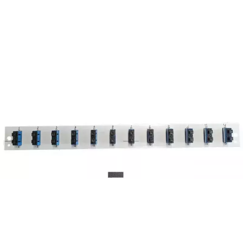 Patch-paneeli tarvik EFB Elektronik SB-FP-12SC-D-V-OM3 — 1U rack-kinnitus, 12 SC, hall, 432×13×43,5 mm
