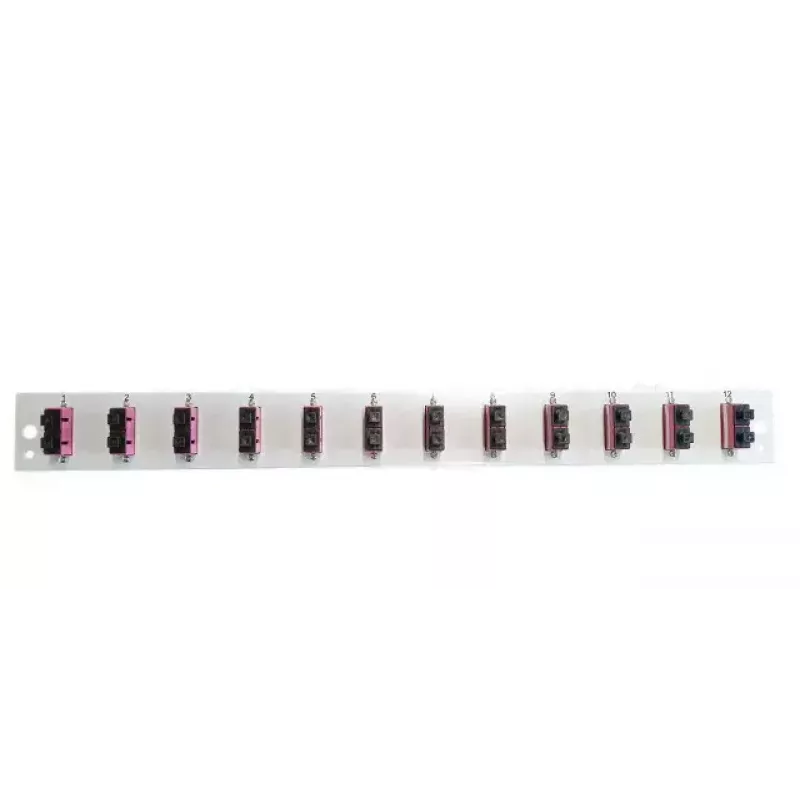 Patch-paneeli tarvik EFB Elektronik SB-FP-12SC-D-V-OM3 — 1U rack-kinnitus, 12 SC, hall, 432×13×43,5 mm