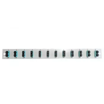 Patch-paneeli tarvik EFB Elektronik SB-FP-12SC-D-V-OM3 — 1U rack-kinnitus, 12 SC, hall, 432×13×43,5 mm