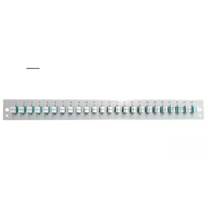 Patch-paneeli tarvik EFB Elektronik SB-FP-24SC-S-OM3 — 1U rack, 24 SC OM3 porti, hall, 432×13×43,5 mm
