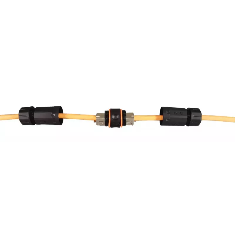 EFB Elektronik IP68DFKRJ456AWP juhtmepistik 2x RJ-45 Must