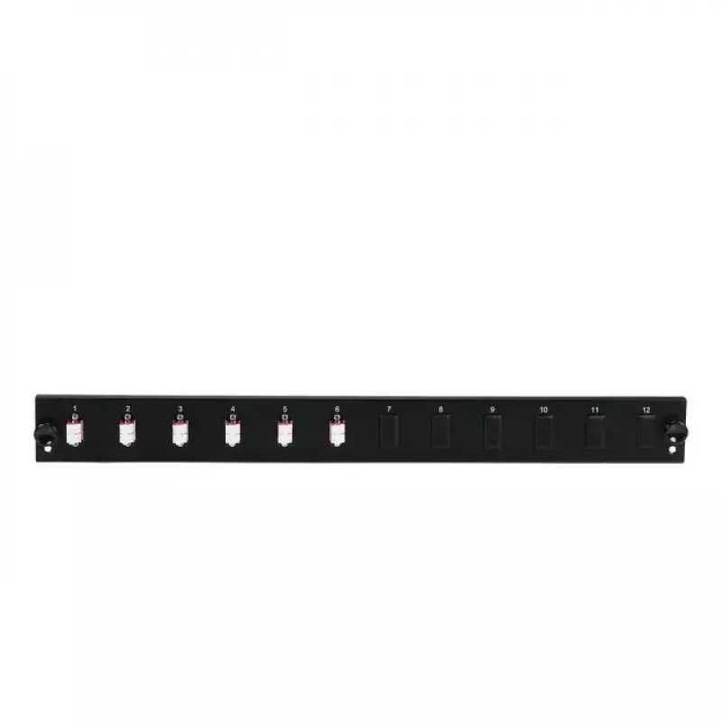 Patch-paneeli lisaseade EFB Elektronik SB-FP-6SC-S-OS2 — 1U riiulikinnitus, 432×13×43,5 mm, hall