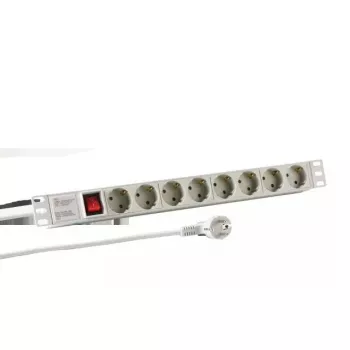 Pikendusjuhe EFB Elektronik EK631DE.2GR — 2 m kaabel, 8 CEE pistikupesa, siseruumidesse, hall