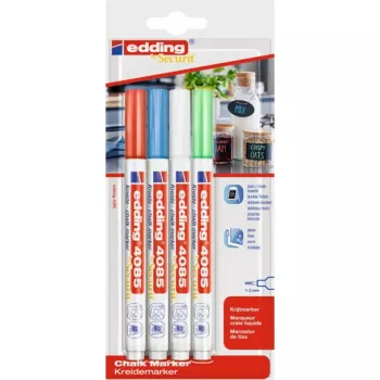Markerikomplekt Edding 4085/4B kriidimarker 1–2 mm otsaga, 4‑tk komplekt