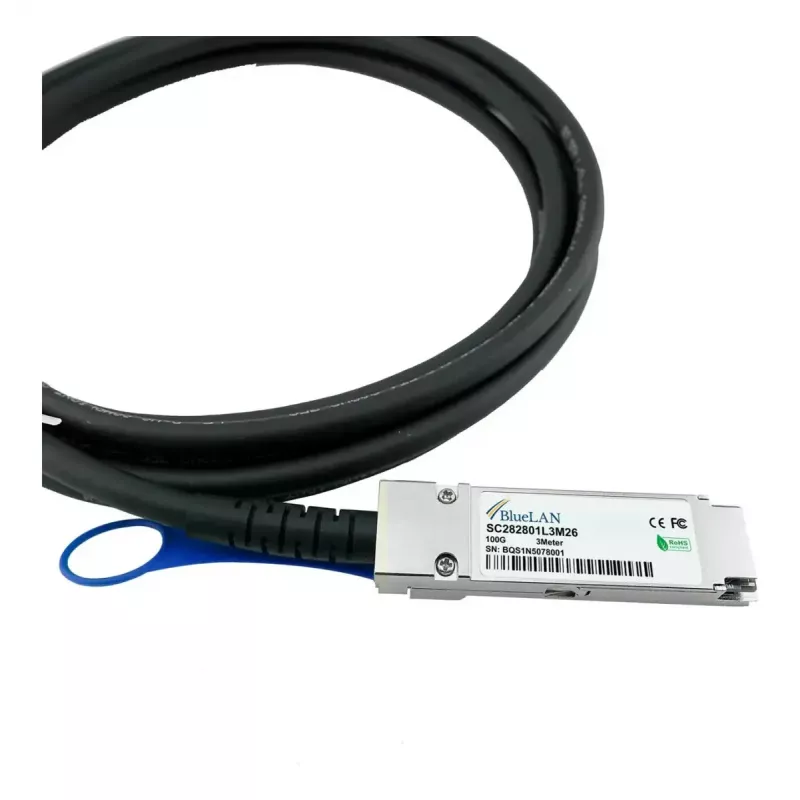 BlueOptics QSFP28 DAC-kaabel SFP-DAC100-2M-BL 100GBASE-CR4 2 m, must