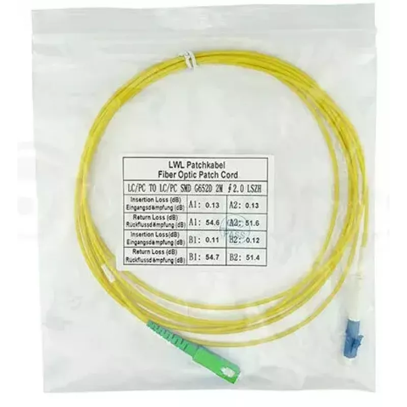 BlueOptics SFP2122BU2MS InfiniBand fiiberoptiline kaabel 2 m LC SC kollane