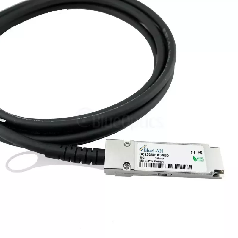 BlueOptics QSFP-H40G-CU1M InfiniBand fiiberoptiline kaabel 1 m must