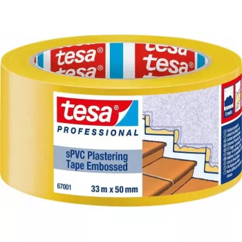 Krohvimisteip Tesa 67001 33 m x 50 mm reljeefne kollane