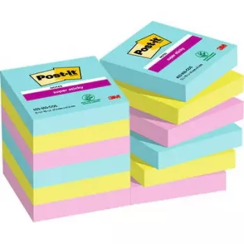 Isekleepuv märkmepaber Post-It 3M 622-12SS-COS, ruudukujuline 47,6×47,6 mm, 90 lehte, sinine/roheline/roosa