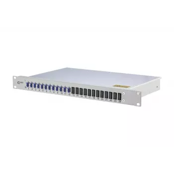 BTR raamsuurk-kiudoptiline jaotusplokk METZ CONNECT OpDAT 1U — LC-pistikud, hall, 482,6×44,5×244,5 mm