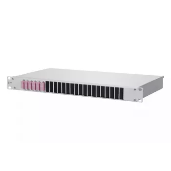 Rack-mount optiline jaotusseade BTR METZ CONNECT OpDAT 1U — SC konnektorid, hall alumiinium/teras, 482,6×44,5×242,5 mm