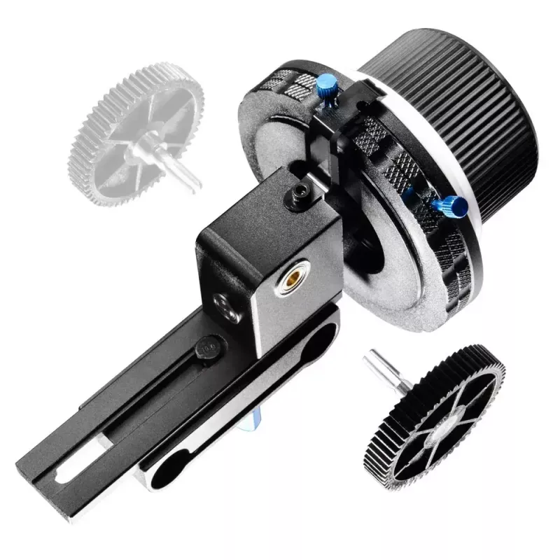 Walimex Follow Focus F3 Must Sinine Valge Alumiinium Plast 460g