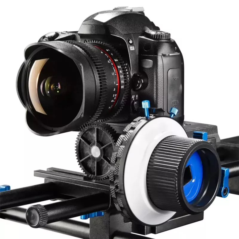 Walimex Follow Focus F3 Must Sinine Valge Alumiinium Plast 460g