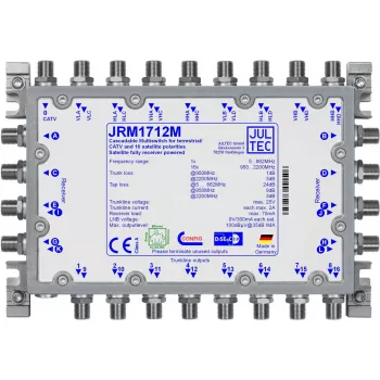 Satelliitmultilüliti JULTEC JRM1712M — 9 sisendit, 16 väljundit, 35 dB lahutus