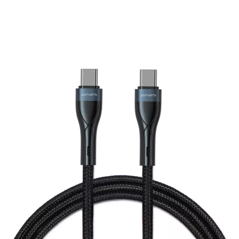 USB-C kuni USB-C kaabel 1 m, 4smarts 540429, must, 0,48 Gbit/s