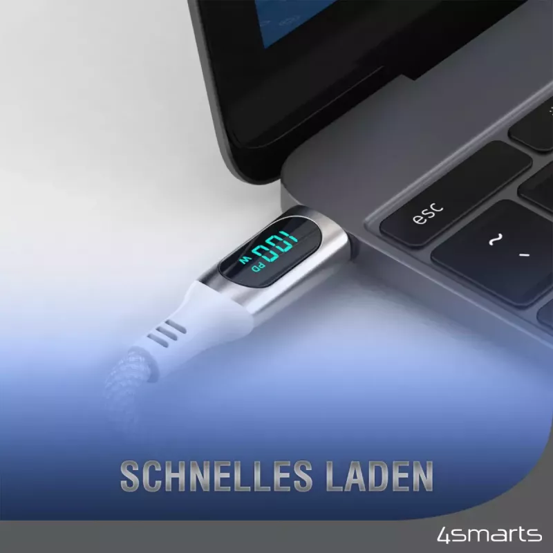 USB-kaabel 4smarts 540954 3 m USB-C valge USB 2.0 0,48 Gbit/s