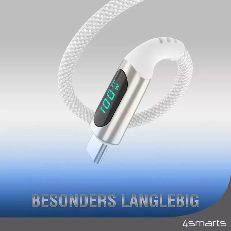 USB-kaabel 4smarts 540954 3 m USB-C valge USB 2.0 0,48 Gbit/s