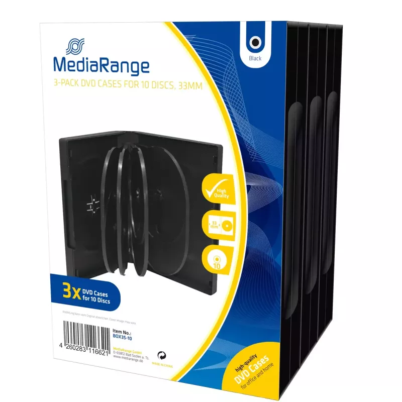 DVD-ümbrise MediaRange BOX35-10 Must 10 plaadi jaoks