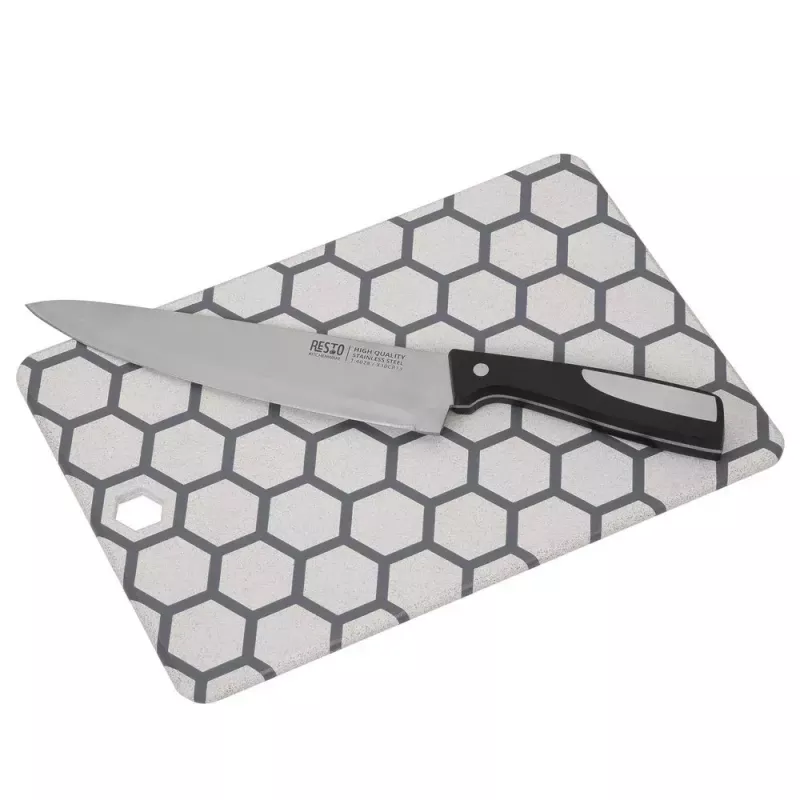 Resto Kitchenware 95402 ristkülikukujuline plastist lõikelaud hall valge