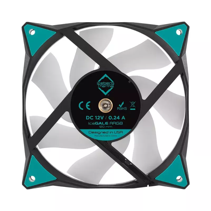 Ventilaator Iceberg Thermal IceGALE ARGB 12 cm Must