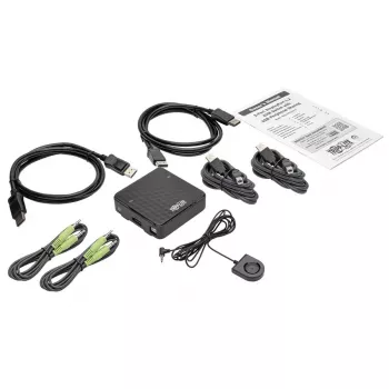 KVM-lüliti 2 pordiga DisplayPort Tripp Lite B004-DP2UA2-K, 4K@60Hz, USB klaviatuur/hiir, heli, kaablid