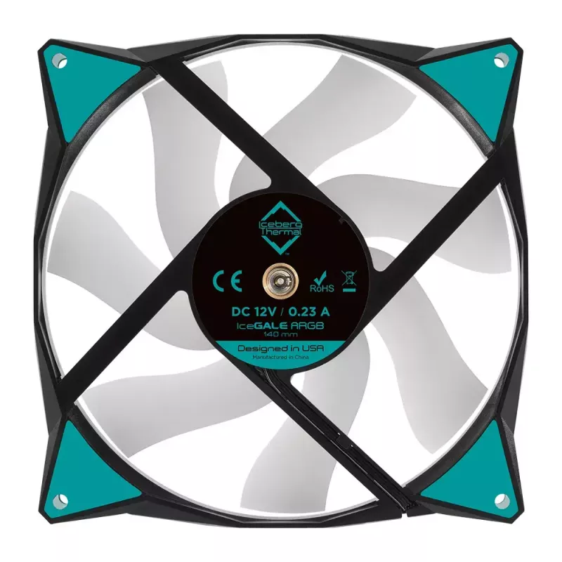 Ventilaator Iceberg Thermal IceGALE ARGB 14 cm Must