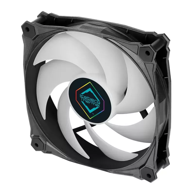 Ventilaator Iceberg Thermal IceGALE Lightning ARGB 12 cm Must 3 tk