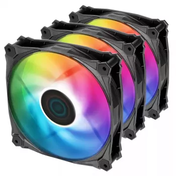 Ventilaator Iceberg Thermal IceGALE Lightning ARGB 12 cm Must 3 tk