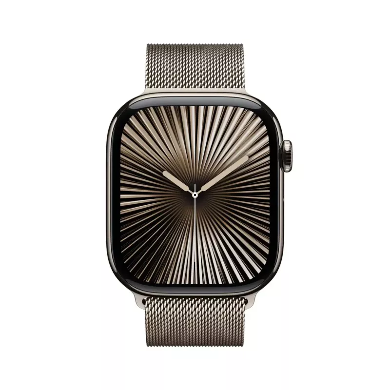 Nutikell Apple Watch Series 10 GPS + Cellular 46mm naturaalne titaankorpus naturaalse Milano aasaga - S/M