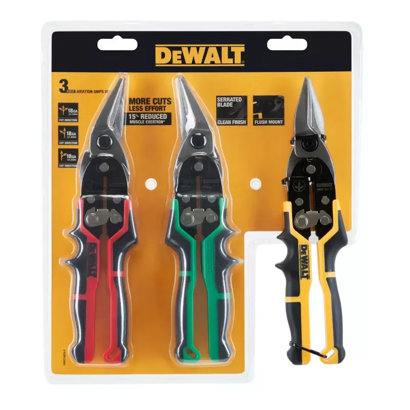 DeWALT DWHT14676-0 lennukikäärid, 3 tk komplekt