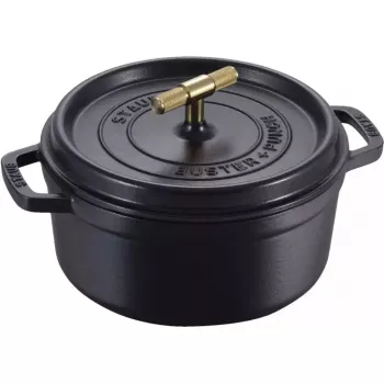 Ümmargune malmist kookott Staub La Cocotte Buster & Punch 24 cm, must