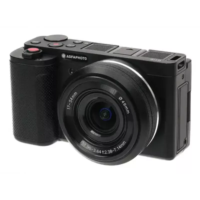 Kompaktkaamera AgfaPhoto Realishot C110 — 24 MP, 1/3,06-tolline CMOS, 3x optiline suum, 4K, Wi‑Fi, 2,8-tolline puuteekraan, must