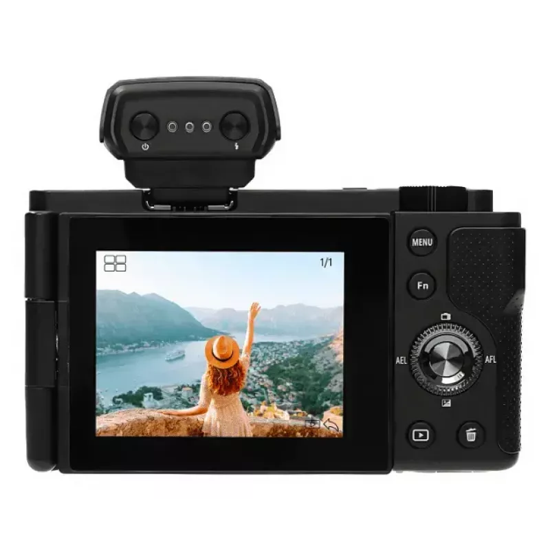 Kompaktkaamera AgfaPhoto Realishot C110 — 24 MP, 1/3,06-tolline CMOS, 3x optiline suum, 4K, Wi‑Fi, 2,8-tolline puuteekraan, must