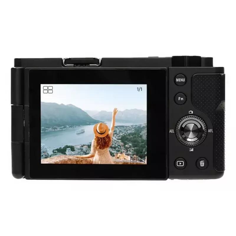 Kompaktkaamera AgfaPhoto Realishot C110 — 24 MP, 1/3,06-tolline CMOS, 3x optiline suum, 4K, Wi‑Fi, 2,8-tolline puuteekraan, must