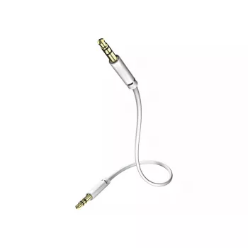 Audio kaabel inakustik 003101005 3,5 mm isane–isane, vask, kullatud kontaktid, magnetiliselt varjestatud, 0,5 m, valge