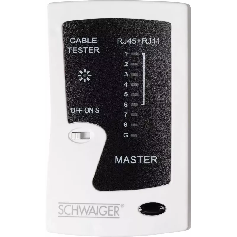 Võrgukaabli tester Schwaiger NWM1 531 RJ-11 RJ-45 Must Valge