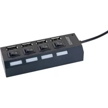 USB-jaotur Schwaiger UH4013 2.0 480 Mbit/s Must