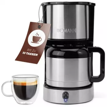 Tilkkohvimasin BOMANN KA6066CB 1,2 l veepaak, 10 tassi, must & roostevaba teras