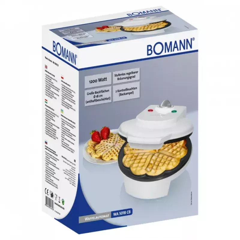 Vahvlimasin Bomann WA 5018 CB 1 vahvel 1200 W Valge