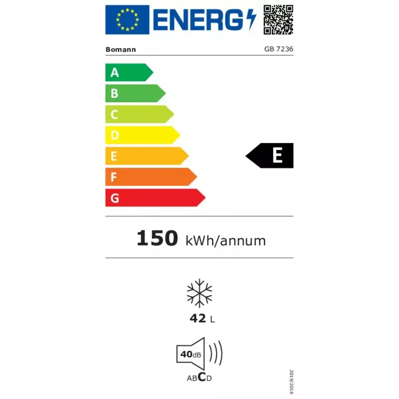 Püstik-sügavkülmuti BOMANN GB 7236, 42 L, must, manuaalne sulatamine, ≤ -18 °C, astmeta juhtimine