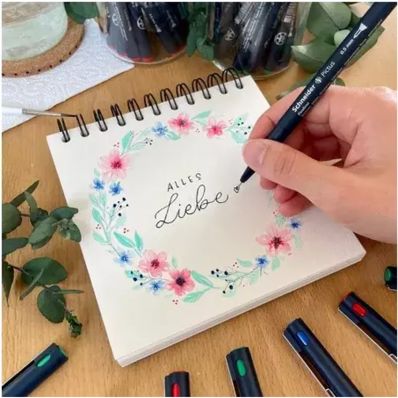 Fineliner Schneider Schreibgeräte Pictus Must Blue roheline Red 5 tk